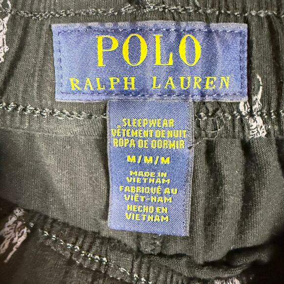 Polo Ralph Lauren Men's Black & Gray Soft Comfy Pony Print Pajama Jogger Pants M - Picture 10 of 10